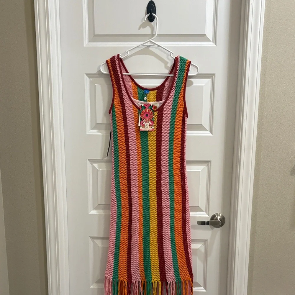 ✨NWT~FARM Rio x Anthropologie Striped Midi Dress✨ - Picture 2 of 11